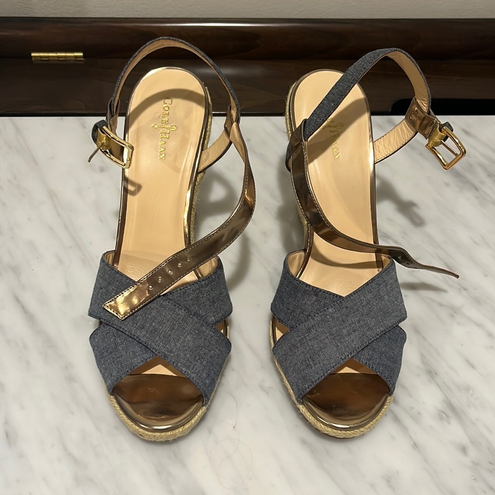 Stunning Cole Haan Denim and Good Wedges - Size 9.5